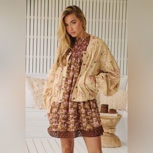 Free People Rory Floral Bomber Jacket